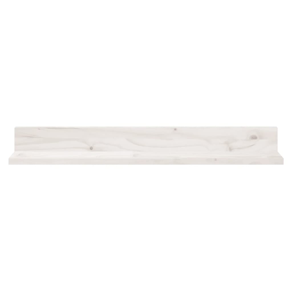 Mensole da Parete 2 pz Bianco 80x11x9cm Legno Massello di Pino