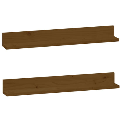 Mensole da Parete 2 pz Ambra 80x11x9cm Legno Massello di Pino