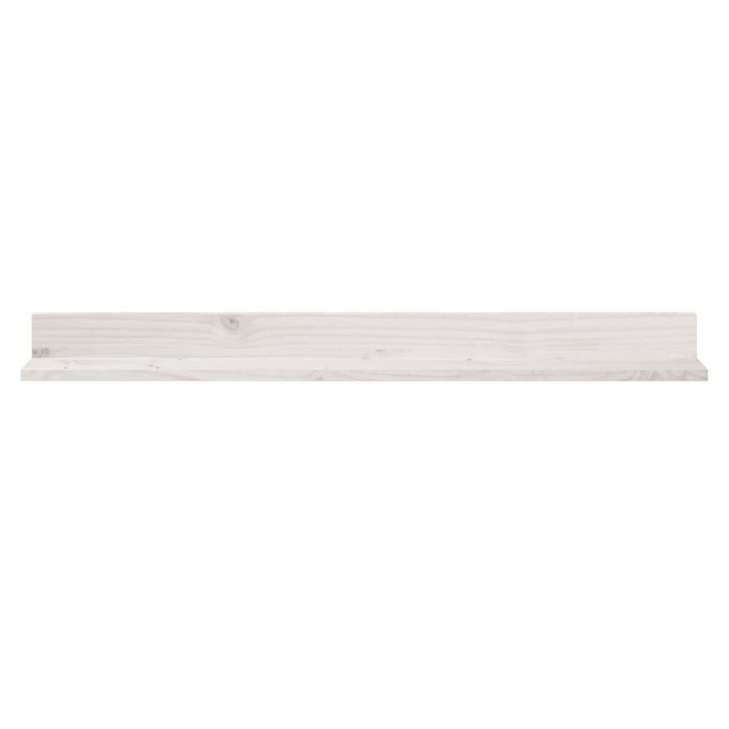 Mensole da Parete 2 pz Bianco 110x11x9cm Legno Massello di Pino