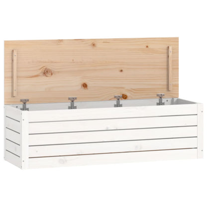 Contenitore Portaoggetti Bianco 109x36,5x33cm Massello di Pino