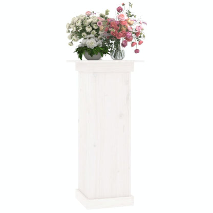 Supporto per Fiori Bianco 40x40x90 cm in Legno Massello di Pino
