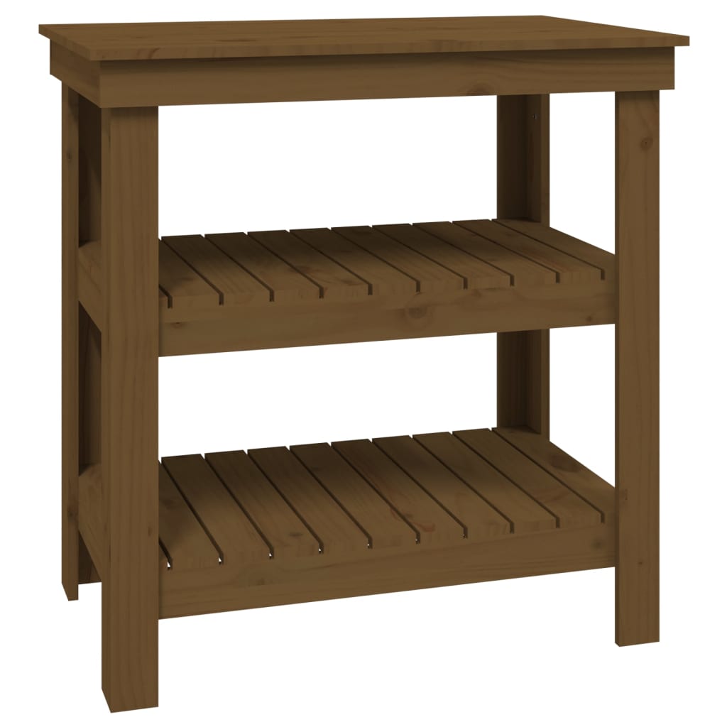 Banco da Lavoro Ambra 78,5x50x80 cm in Legno Massello di Pino