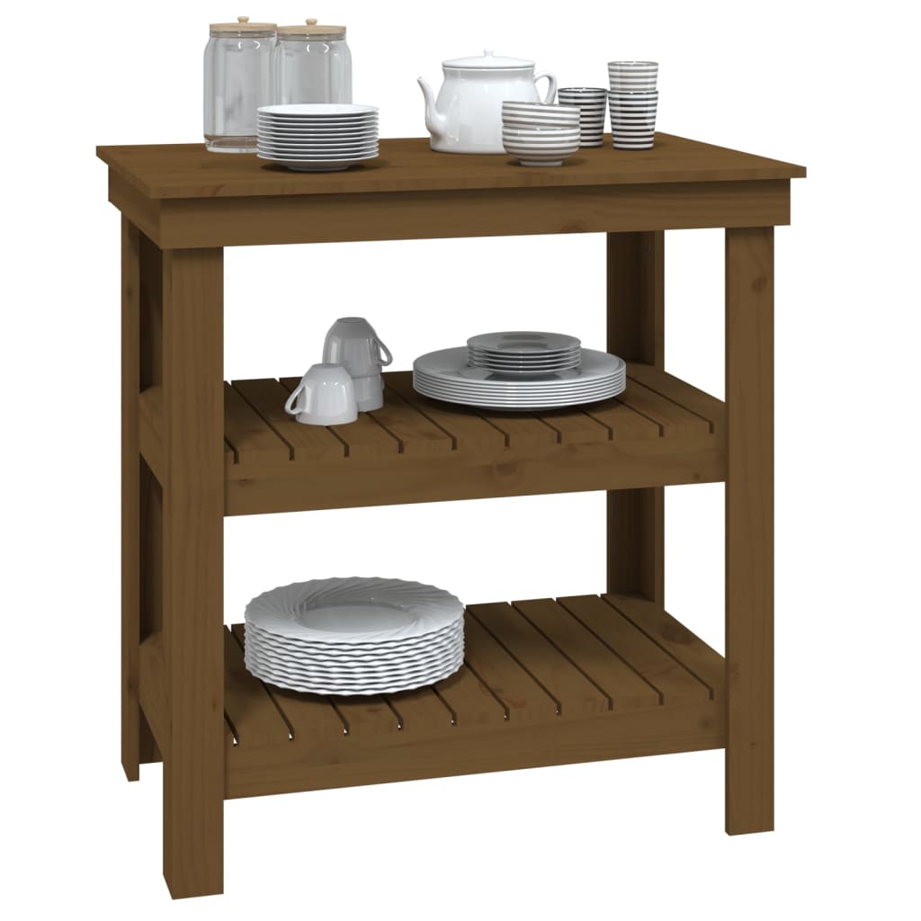 Banco da Lavoro Ambra 78,5x50x80 cm in Legno Massello di Pino