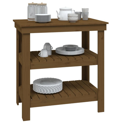 Banco da Lavoro Ambra 78,5x50x80 cm in Legno Massello di Pino