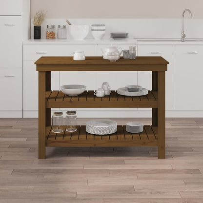 Banco da Lavoro Ambra 110,5x50x80 cm in Legno Massello di Pino
