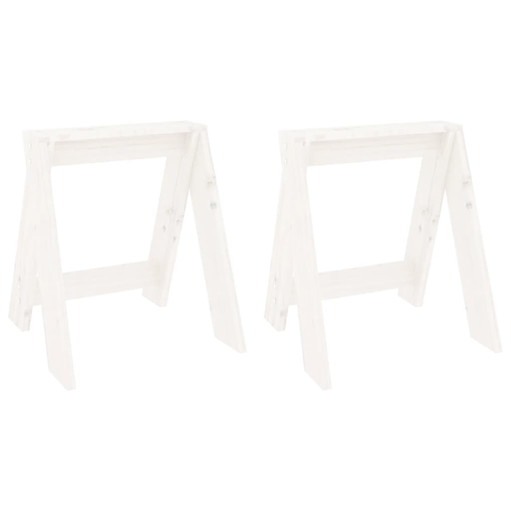 Sgabelli 2 pz Bianchi 40x40x45 cm in Legno Massello di Pino