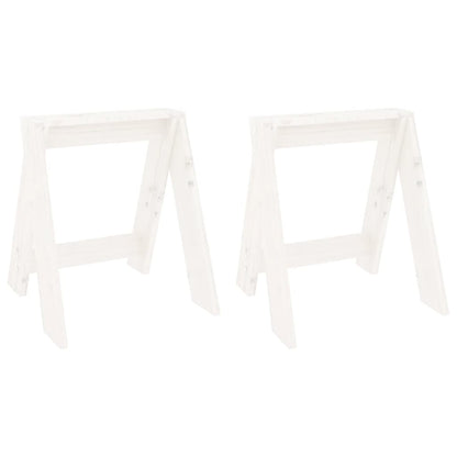 Sgabelli 2 pz Bianchi 40x40x45 cm in Legno Massello di Pino