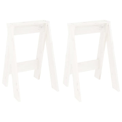 Sgabelli 2 pz Bianchi 40x40x60 cm in Legno Massello di Pino