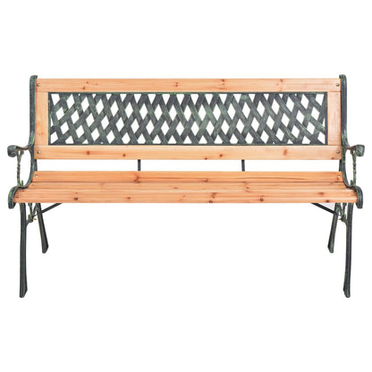 Panca da Giardino 116 cm in Ghisa e Legno Massello di Abete