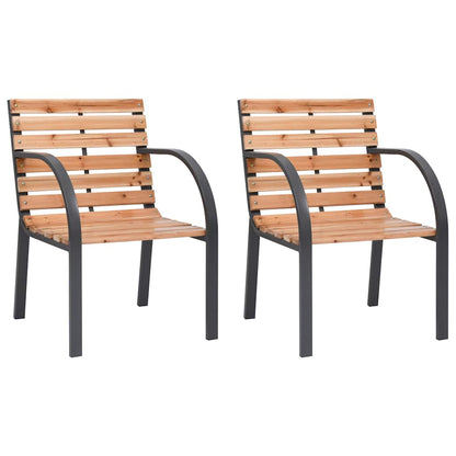 Sedie da Giardino 2 pz in Legno Massello di Abete