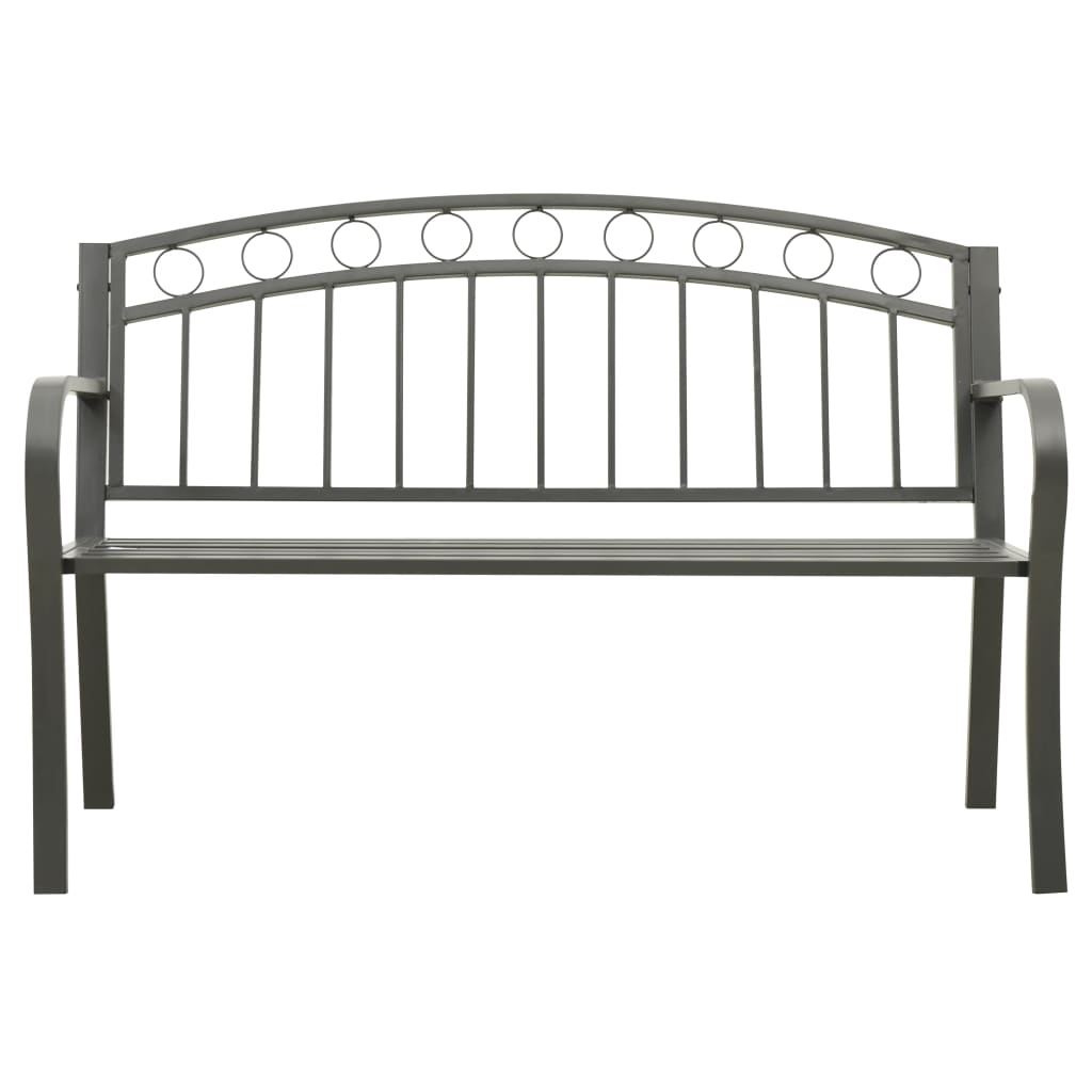 Panca da Giardino Grigia 120 cm Acciaio