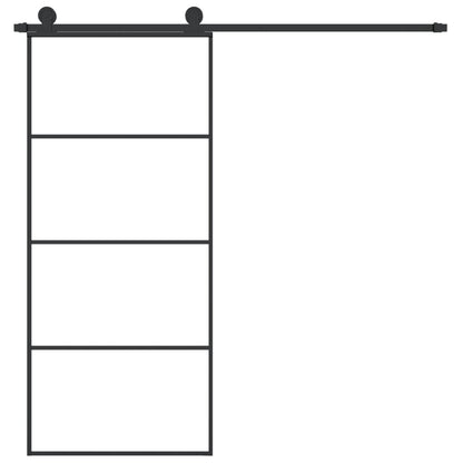 Porta Scorrevole con Ferramenta 90x205cm Vetro ESG Alluminio