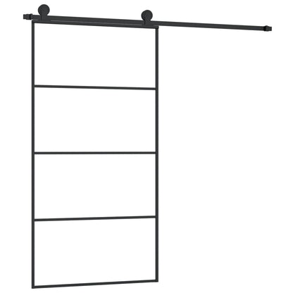 Porta Scorrevole con Ferramenta 102,5x205cm Vetro ESG Alluminio