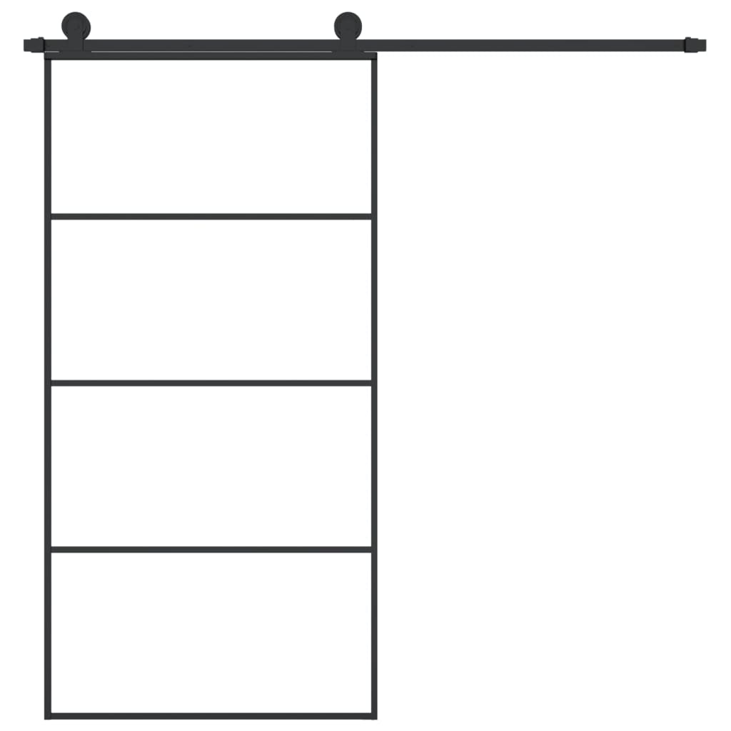 Porta Scorrevole con Ferramenta 102,5x205cm Vetro ESG Alluminio