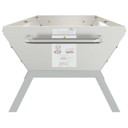 Vassoio per Barbecue Argento 158x42x31 cm Acciaio Inox
