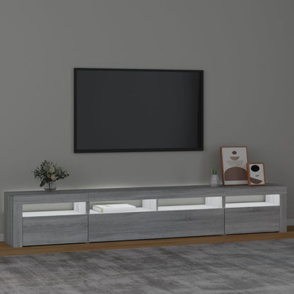 Mobile Porta TV con Luci LED Grigio Sonoma 240x35x40 cm