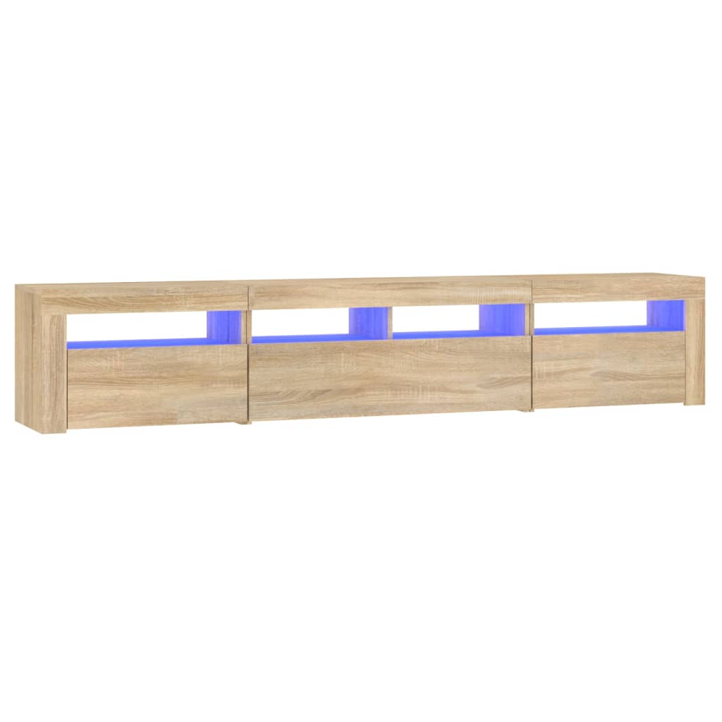 Mobile Porta TV con Luci LED Rovere Sonoma 210x35x40 cm