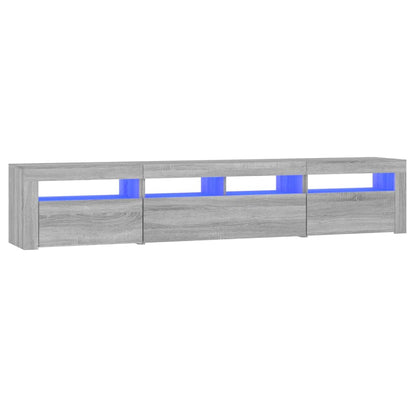 Mobile Porta TV con Luci LED Grigio Sonoma 210x35x40 cm