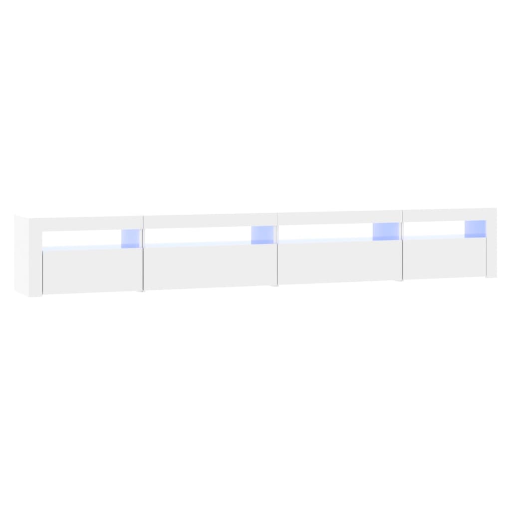 Mobile Porta TV con Luci LED Bianco Lucido 270x35x40 cm