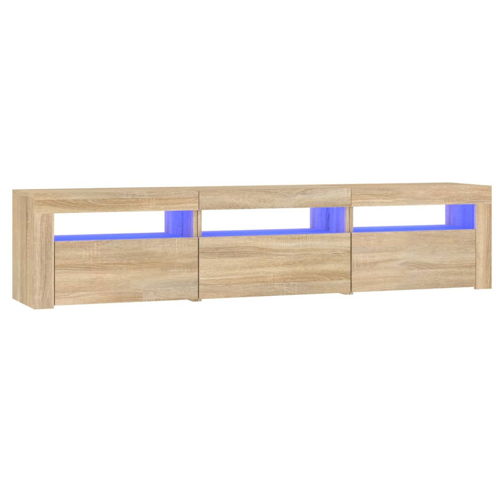 Mobile Porta TV con Luci LED Rovere Sonoma 180x35x40 cm
