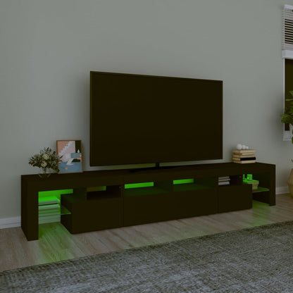 Mobile Porta TV con Luci LED Nero 230x36,5x40 cm