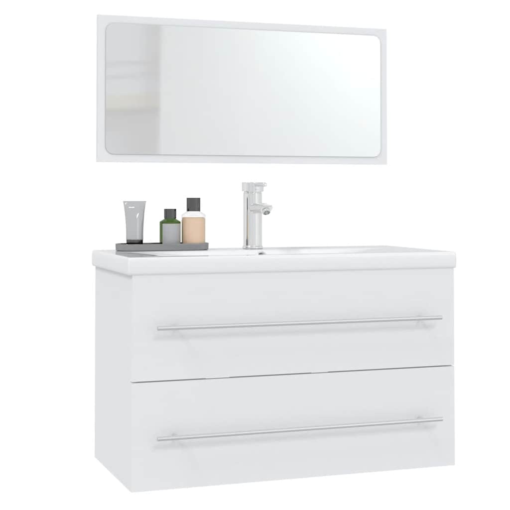 Set Mobili da Bagno 3 pz Bianco