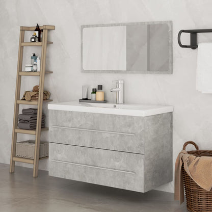 Set Mobili da Bagno 3 pz Grigio Cemento