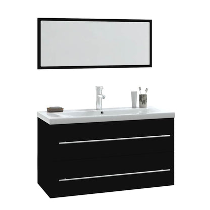 Set Mobili da Bagno 3 pz Nero