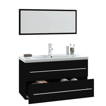 Set Mobili da Bagno 3 pz Nero