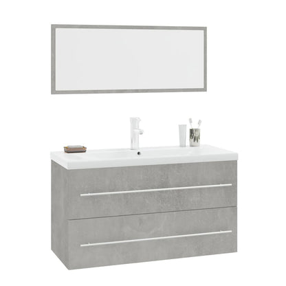 Set Mobili da Bagno 3 pz Grigio Cemento