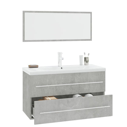Set Mobili da Bagno 3 pz Grigio Cemento