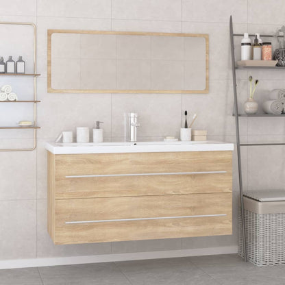 Set Mobili da Bagno Rovere Sonoma in Legno Multistrato