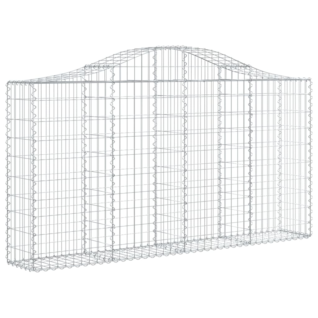 Cesto Gabbione ad Arco 200x30x100/120 cm Ferro Zincato