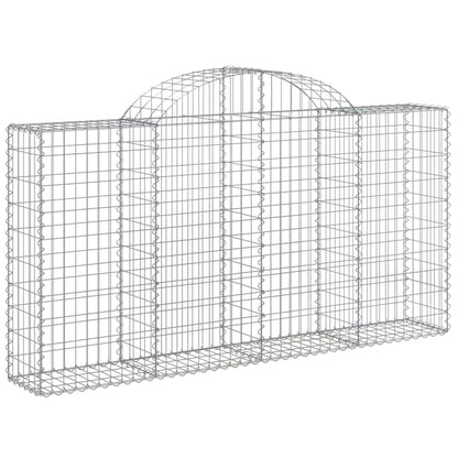 Cesto Gabbione ad Arco 200x30x100/120 cm Ferro Zincato