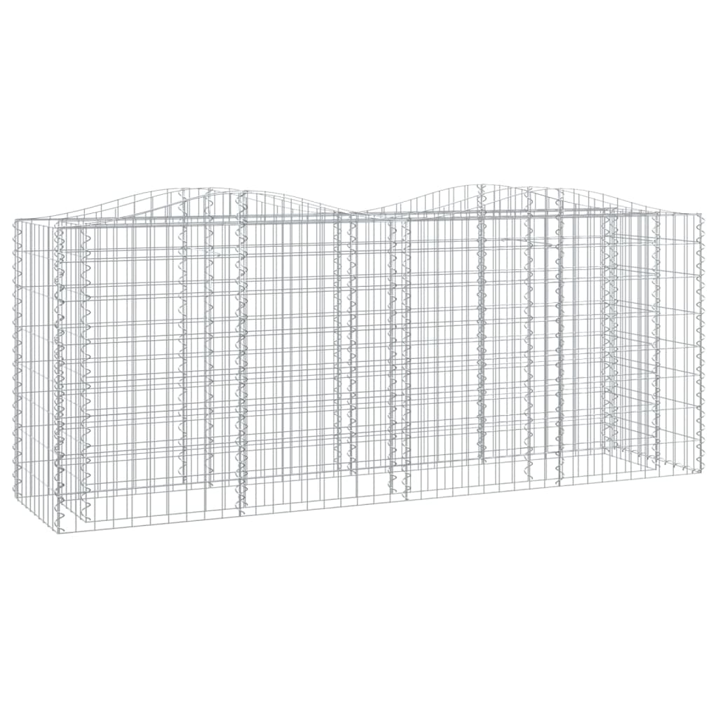 Gabbione ad Arco con Letto Rialzato 200x50x100 cm Ferro Zincato