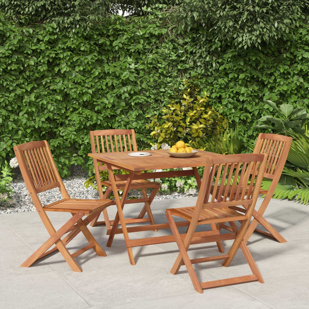 Set da Pranzo per Giardino 5 pz in Legno Massello di Acacia