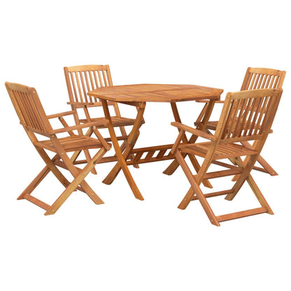 Set da Pranzo per Giardino 5 pz in Legno Massello di Acacia