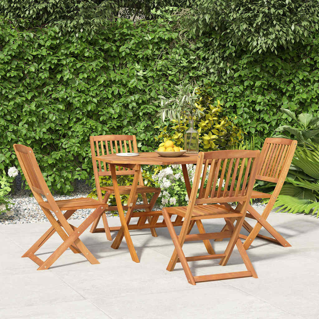 Set da Pranzo per Giardino 5 pz in Legno Massello di Acacia