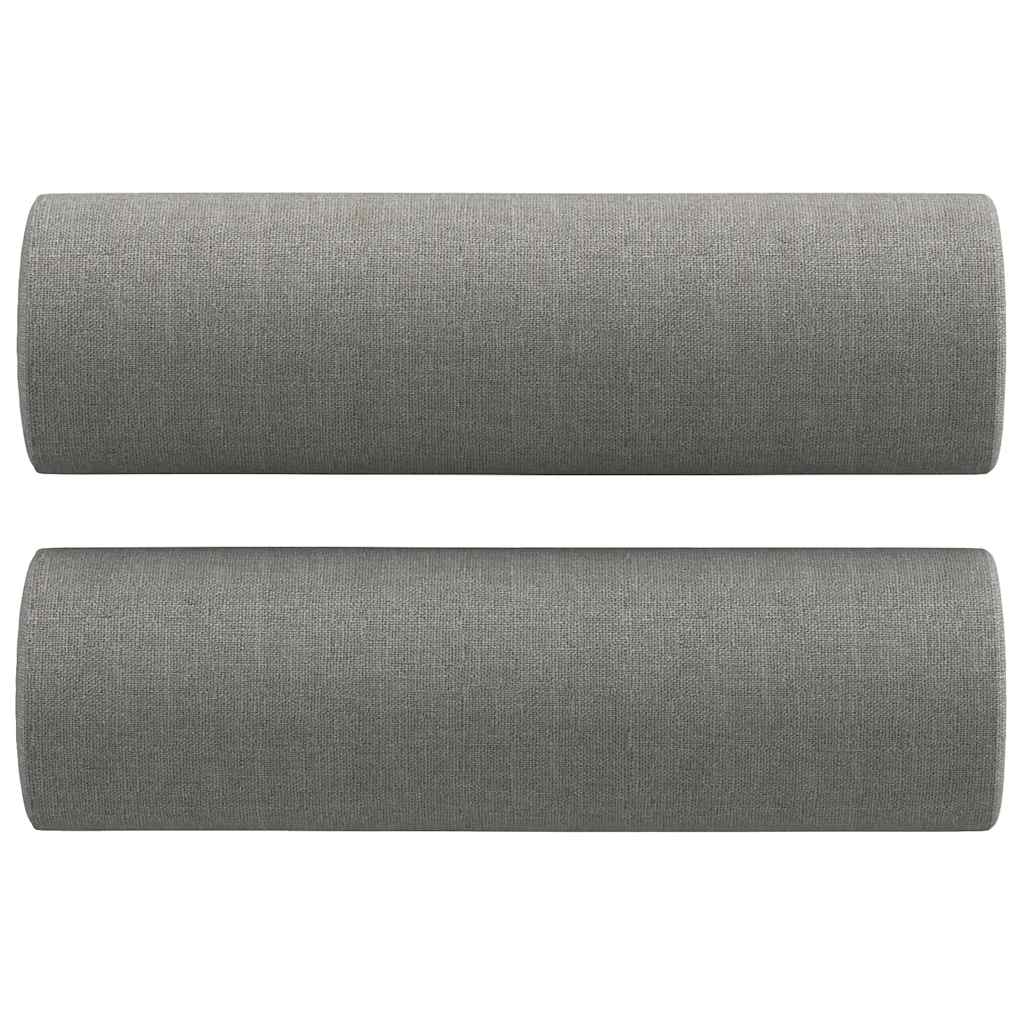 Divano a 3 Posti con Cuscini Grigio Scuro 210 cm in Tessuto