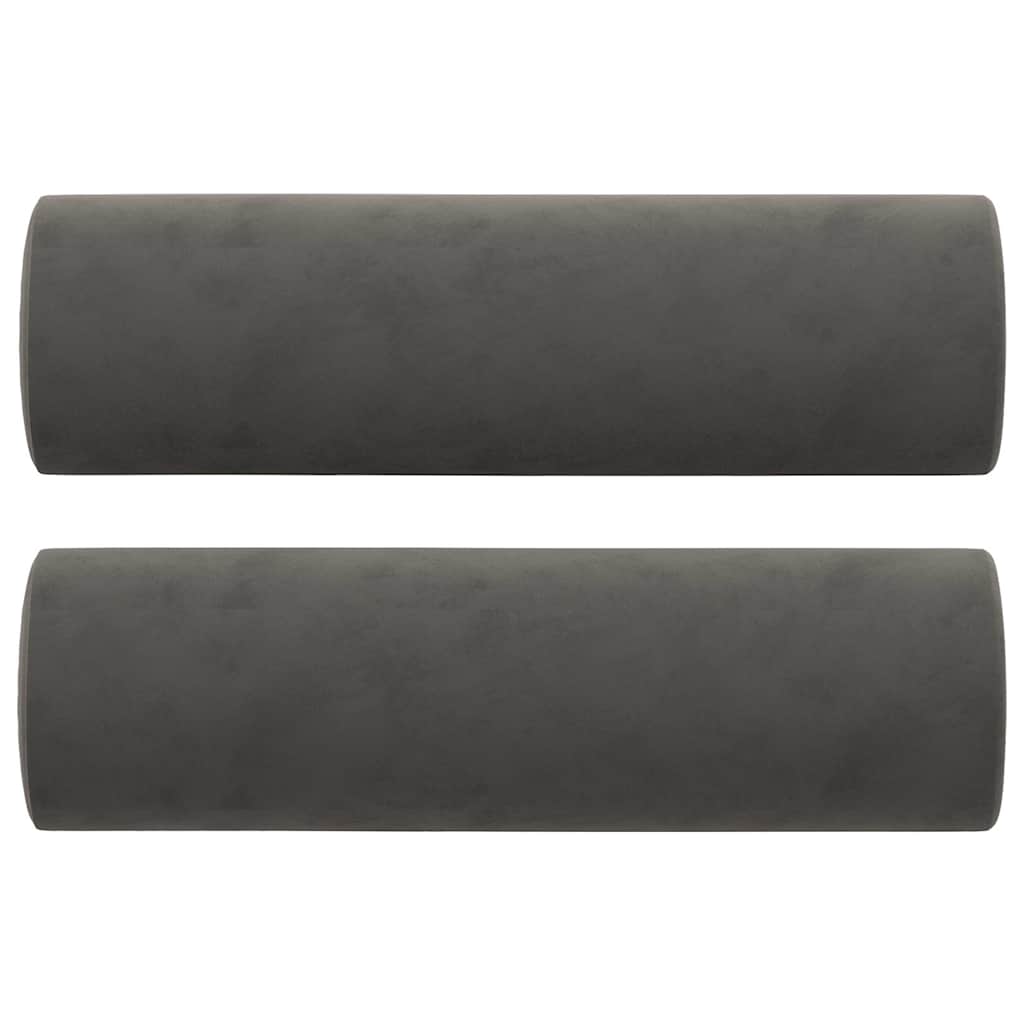 Divano a 2 Posti con Cuscini Grigio Scuro 120 cm in Velluto