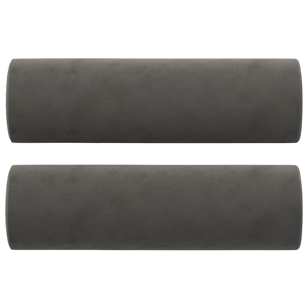 Divano a 3 Posti con Cuscini Grigio Scuro 210 cm in Velluto