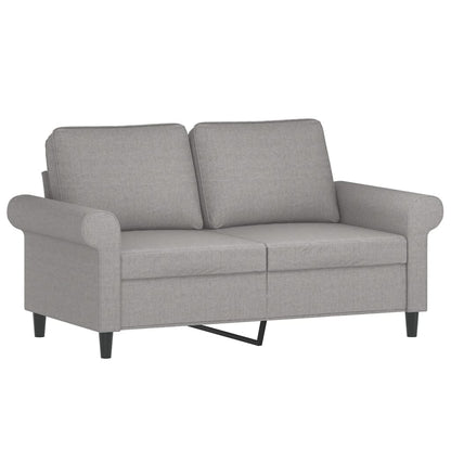 Divano a 2 Posti con Cuscini Grigio Chiaro 120 cm in Tessuto