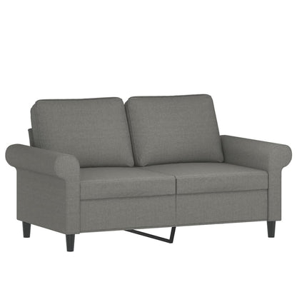 Divano a 2 Posti con Cuscini Grigio Scuro 120 cm in Tessuto