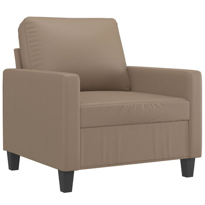 Poltrona con Poggiapiedi Cappuccino 60 cm in Similpelle