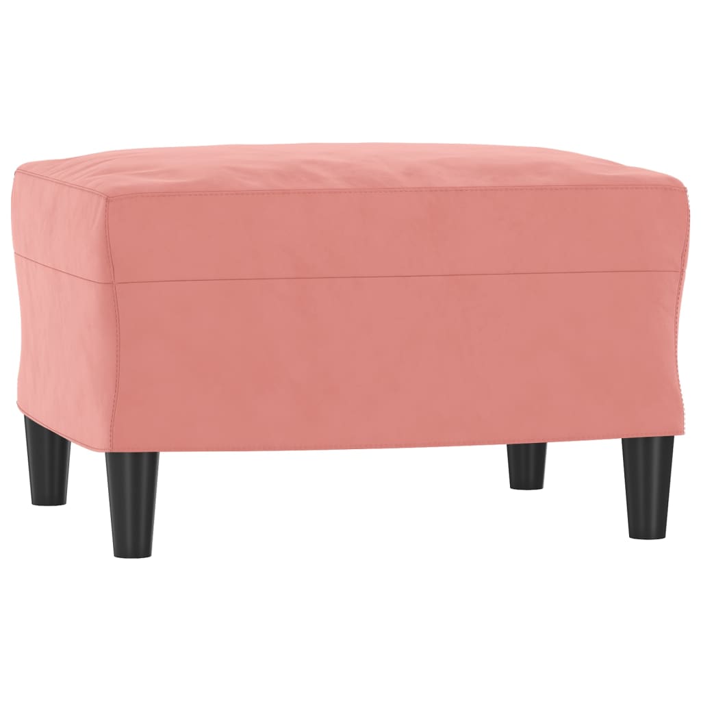 Poltrona con Poggiapiedi Rosa 60 cm Velluto