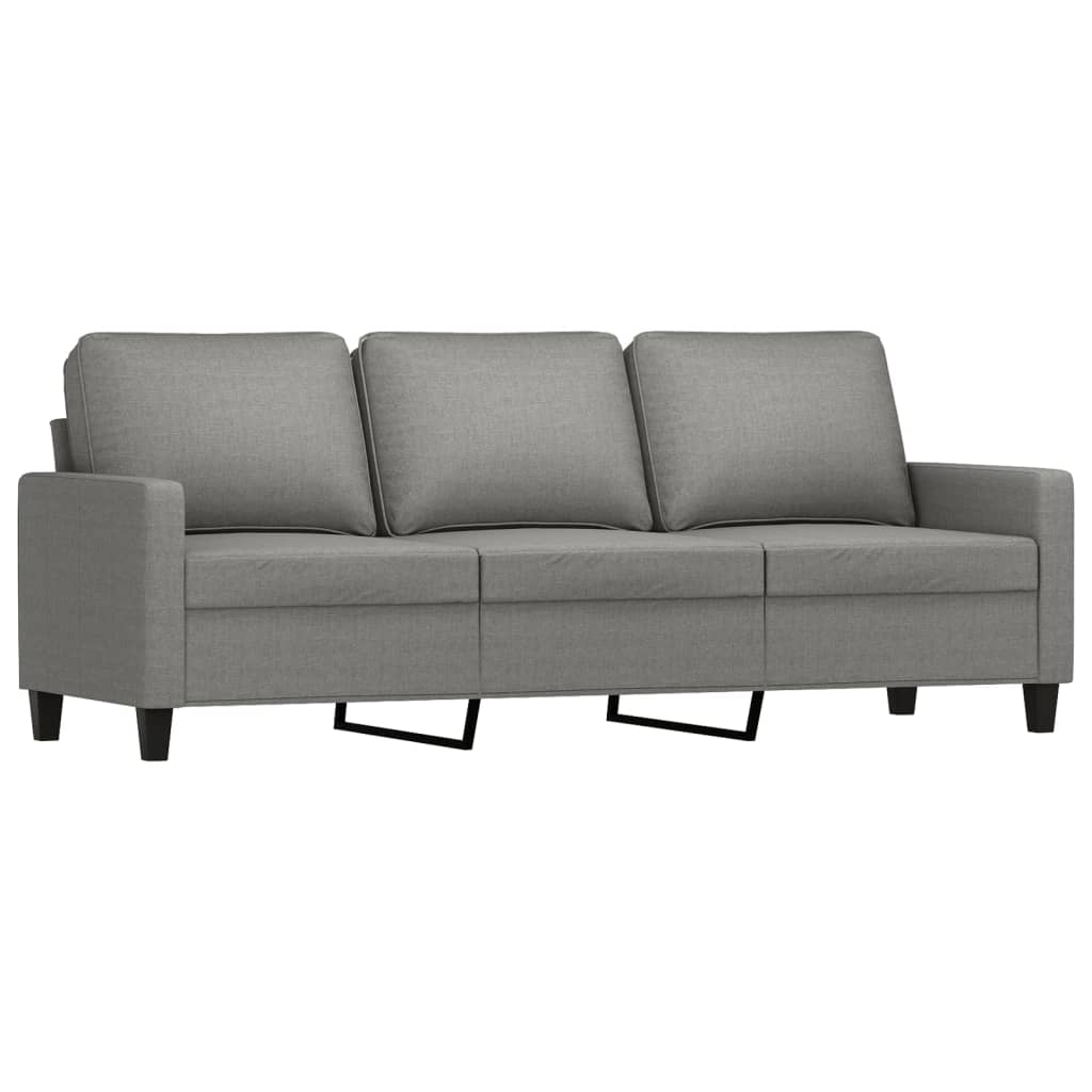 Set di Divani 3 pz con Cuscini Grigio Scuro in Tessuto