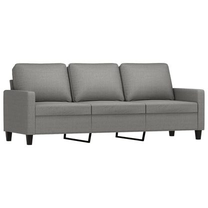 Set di Divani 3 pz con Cuscini Grigio Scuro in Tessuto