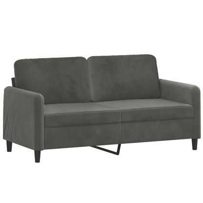 Set di Divani 3 pz con Cuscini Decorativi Grigio Scuro Velluto
