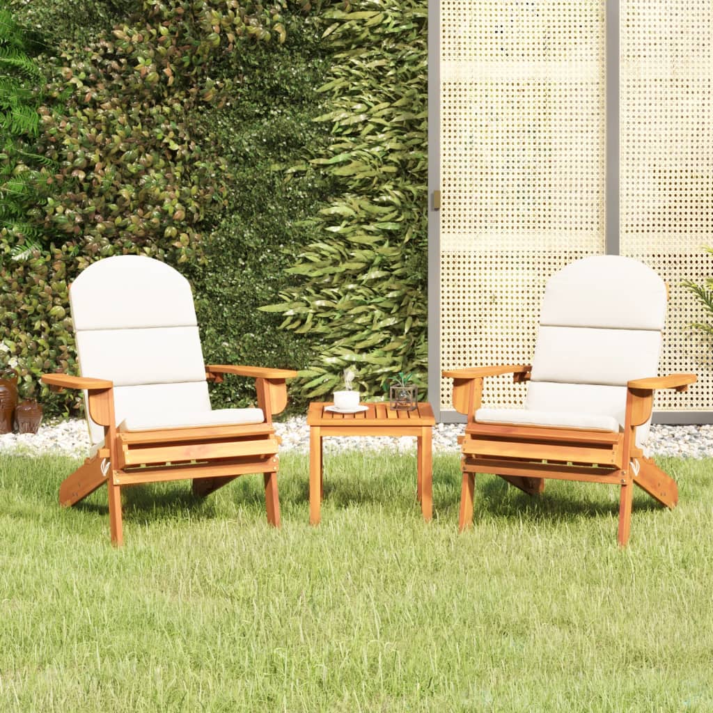 Set Salotto da Giardino Adirondack 3pz Legno Massello di Acacia