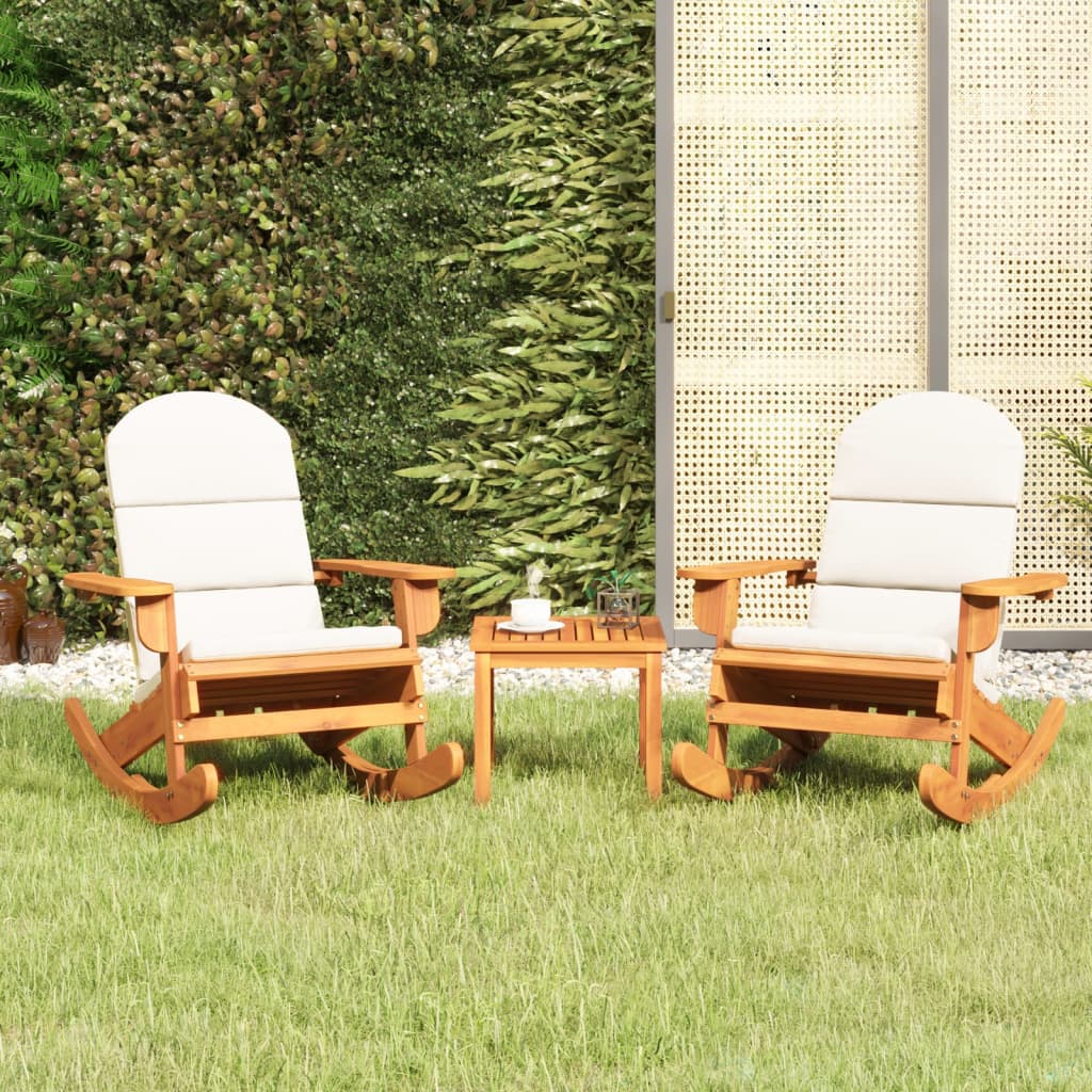 Set Salotto da Giardino Adirondack 3pz Legno Massello di Acacia